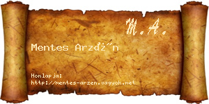 Mentes Arzén névjegykártya